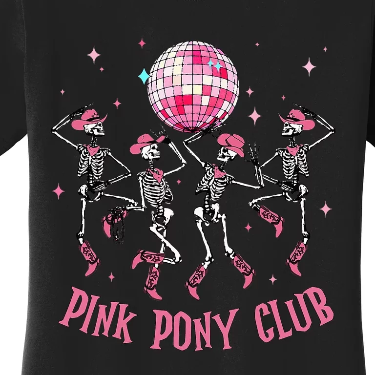 Halloween Skeleton Pony Club Cowgirl Western Birthday Women's T-Shirt