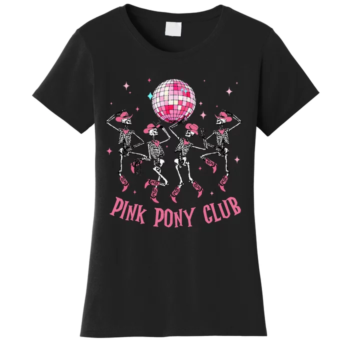 Halloween Skeleton Pony Club Cowgirl Western Birthday Women's T-Shirt