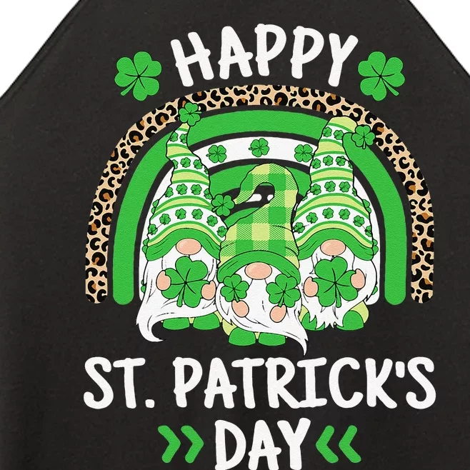 Happy St Patricks Day Leopard Rainbow Irish Gnomes Shamrock Women’s Perfect Tri Rocker Tank