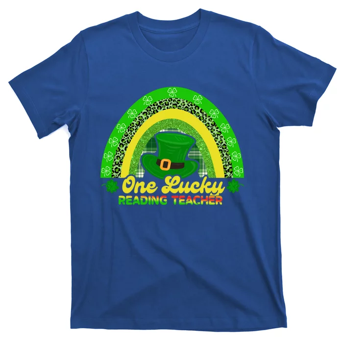 Happy St Patricks Day Cute One Lucky Reading Teacher Rainbow Meaningful Gift T-Shirt