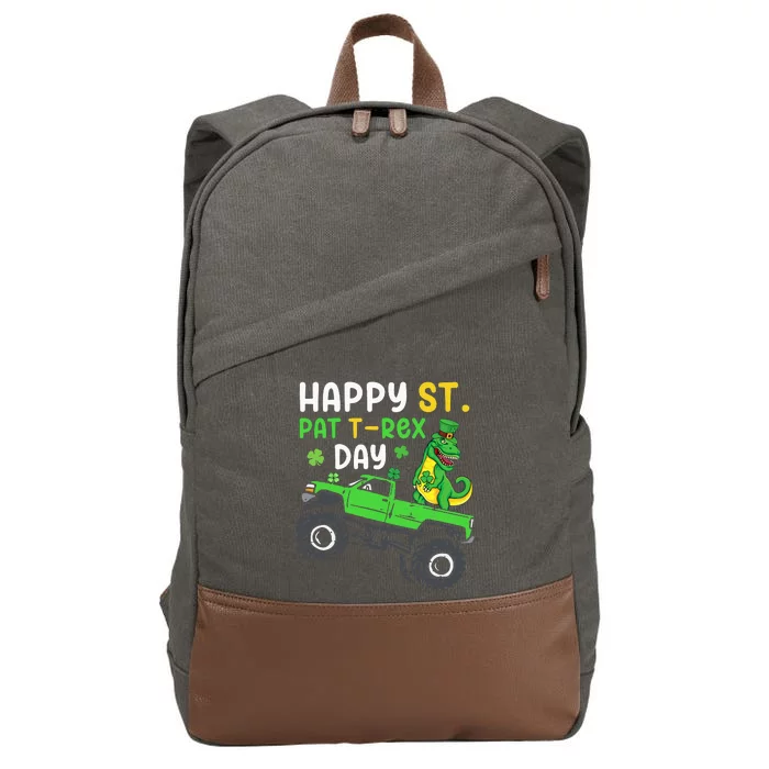 Happy St Pat Trex Day St Patrick's Day Trex Cotton Canvas Backpack