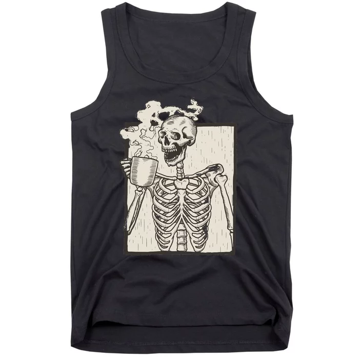 HALLOWEEN SKULL PRINT FLEECE OVERSIZED Tank Top