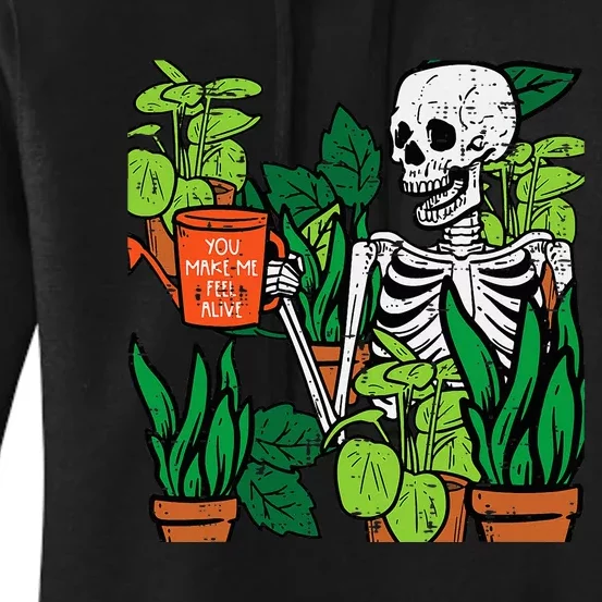 Halloween Skeleton Plants Alive Cute Costume Women's Pullover Hoodie