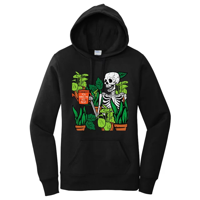 Halloween Skeleton Plants Alive Cute Costume Women's Pullover Hoodie