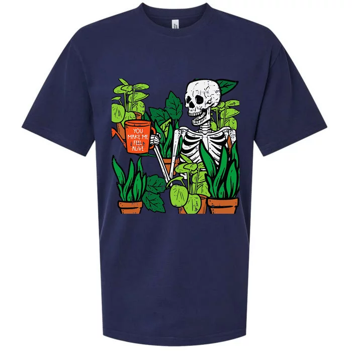 Halloween Skeleton Plants Alive Cute Costume Sueded Cloud Jersey T-Shirt