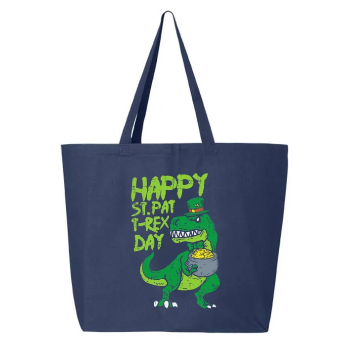 Happy St Pat Trex Day Funny Patricks Day Dinosaur Gift 25L Jumbo Tote