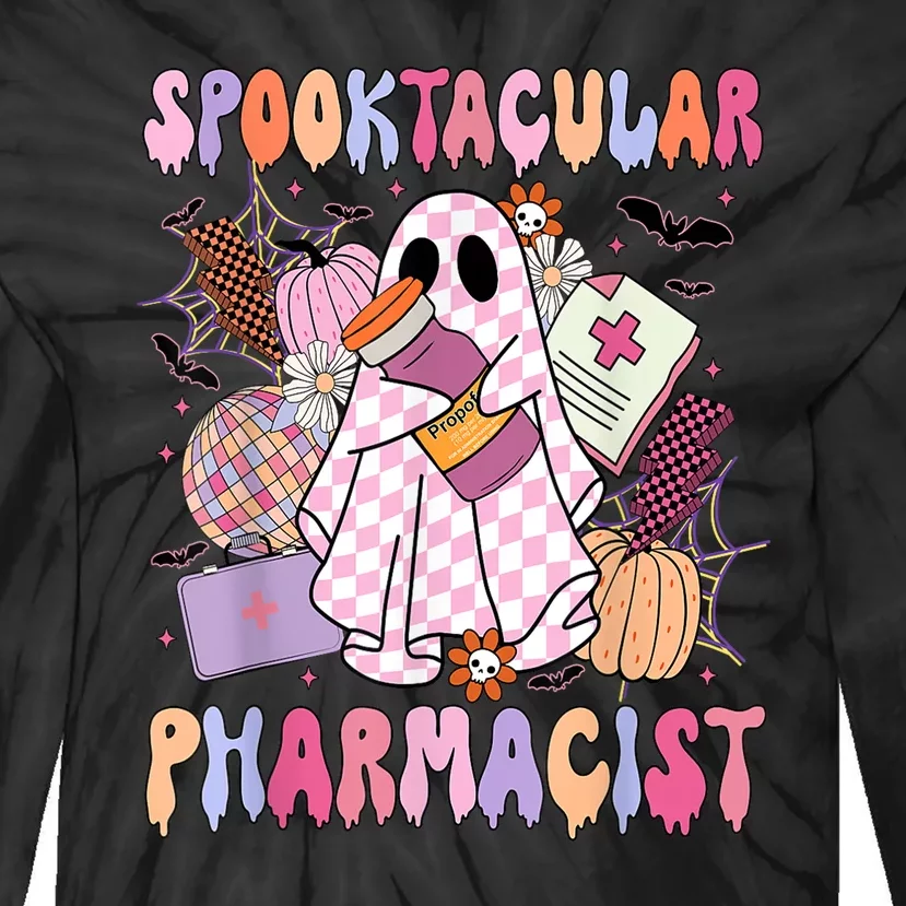 Halloween Spooktacular Pharmacist Spooky Pharmacy Week Gift Tie-Dye Long Sleeve Shirt