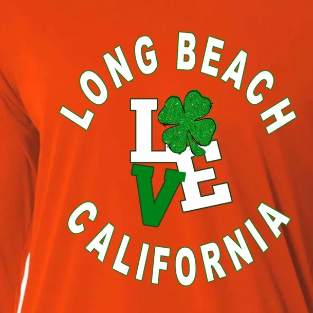 Happy St Patricks Day Long Beach California Gift Cooling Performance Long Sleeve Crew