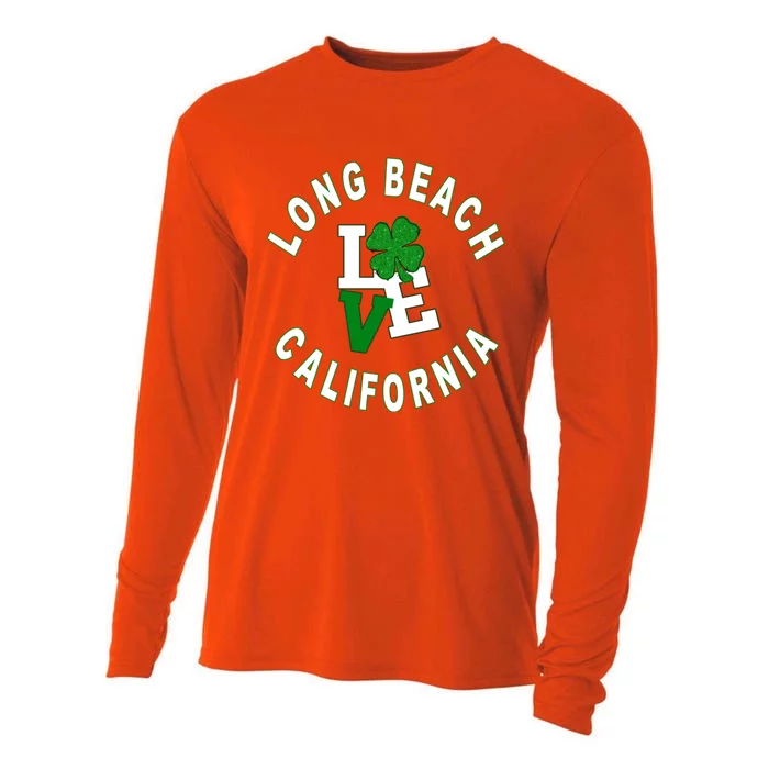 Happy St Patricks Day Long Beach California Gift Cooling Performance Long Sleeve Crew