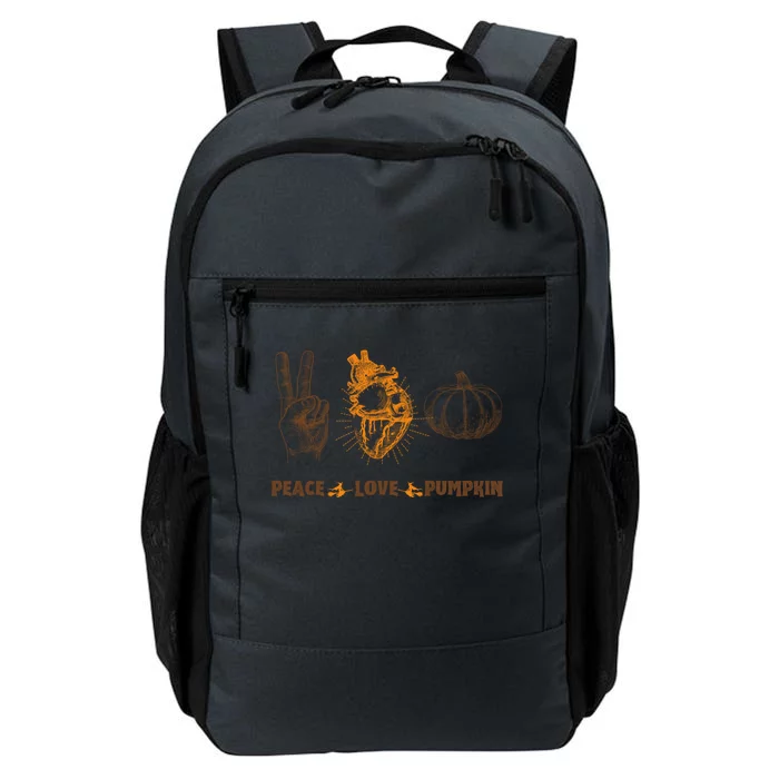 Halloween Skeleton Peace Love Pumpkin Heart Costume Gift Daily Commute Backpack