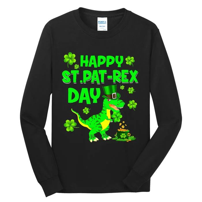 happy st pat trex day dino st patricks day Tall Long Sleeve T-Shirt