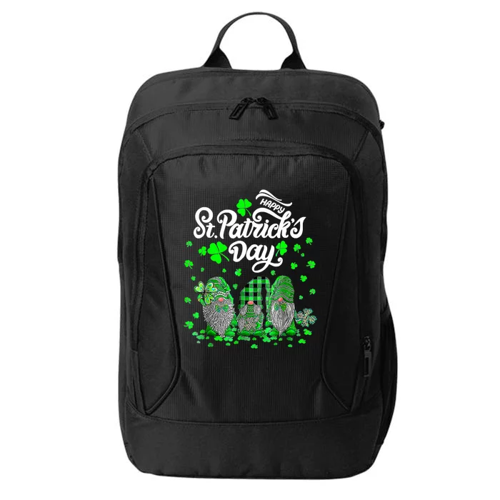 Happy St Patrick's Day Three Gnomes Shamrock Essential City Backpack