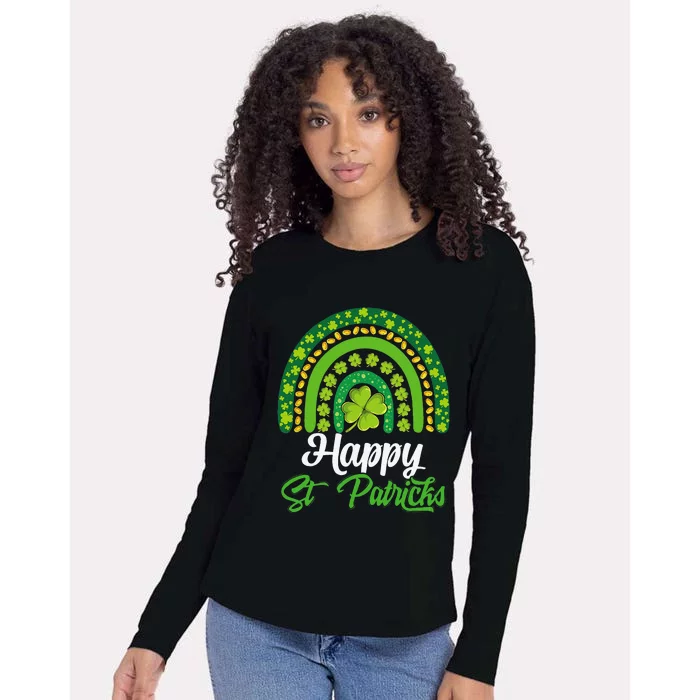 Happy St Patricks Lucky Irish Rainbow Shamrock Women Womens Cotton Relaxed Long Sleeve T-Shirt