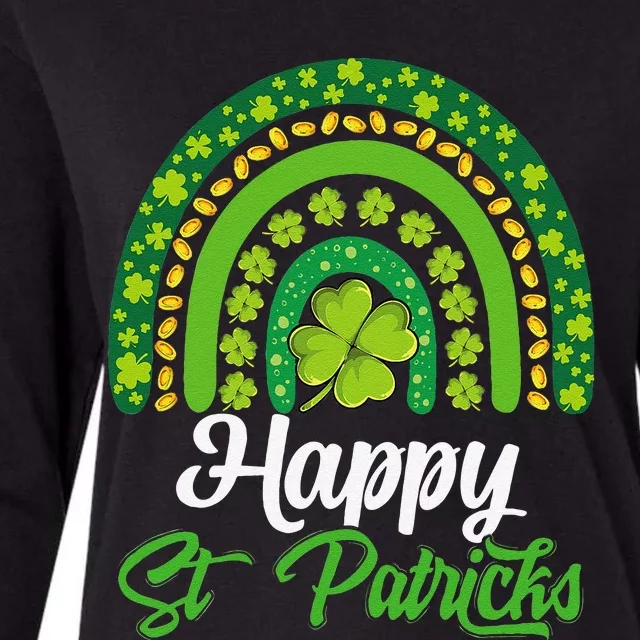 Happy St Patricks Lucky Irish Rainbow Shamrock Women Womens Cotton Relaxed Long Sleeve T-Shirt