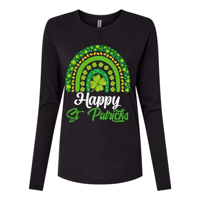 Happy St Patricks Lucky Irish Rainbow Shamrock Women Womens Cotton Relaxed Long Sleeve T-Shirt