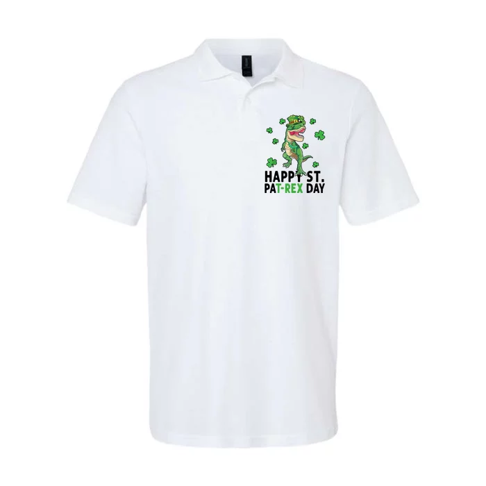 Happy St Patrick's Day T Rex Softstyle Adult Sport Polo