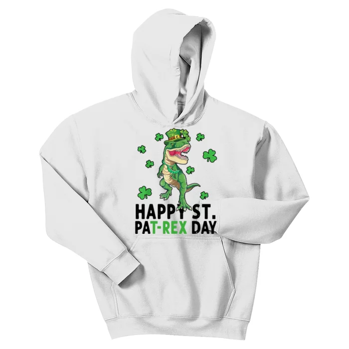 Happy St Patrick's Day T Rex Kids Hoodie