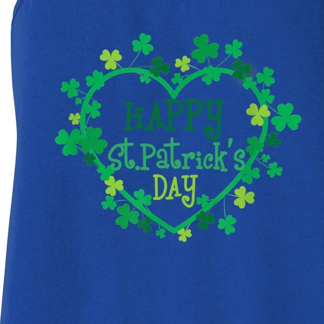 Happy St Patrick's Day Funny Saint Patrick Irish Cute Gift Women's Racerback Tank