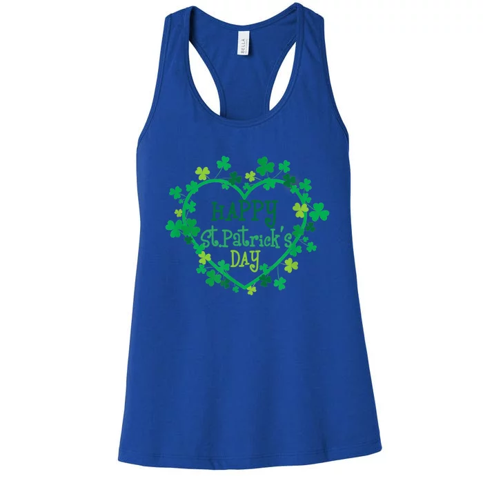 Happy St Patrick's Day Funny Saint Patrick Irish Cute Gift Women's Racerback Tank