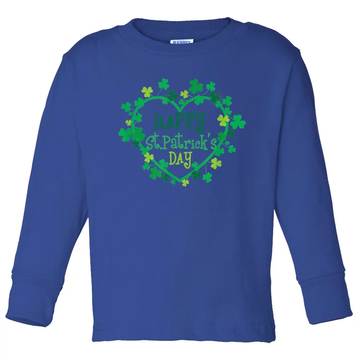 Happy St Patrick's Day Funny Saint Patrick Irish Cute Gift Toddler Long Sleeve Shirt