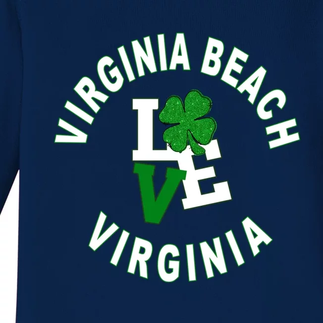 Happy St Patricks Day Virginia Beach Virginia Meaningful Gift Baby Long Sleeve Bodysuit