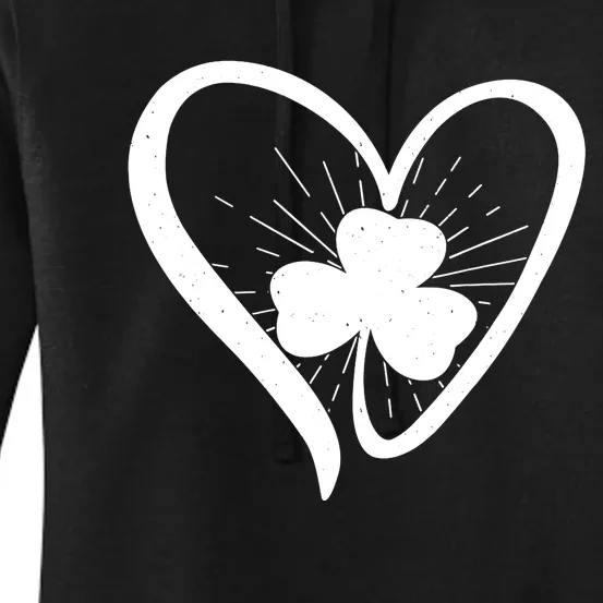 Happy St Patrick's Day Irish Shamrock Heart Family Lucky Day Women's Pullover Hoodie