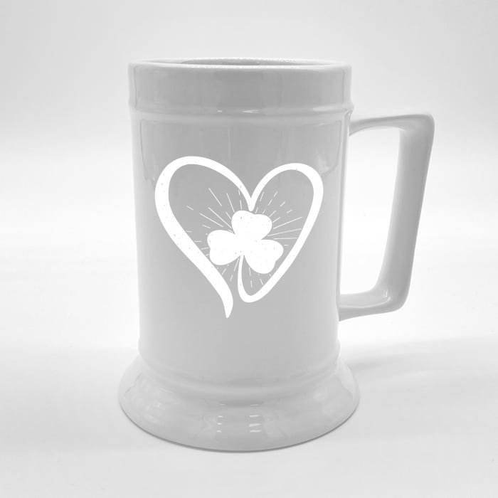 Happy St Patrick's Day Irish Shamrock Heart Family Lucky Day Front & Back Beer Stein