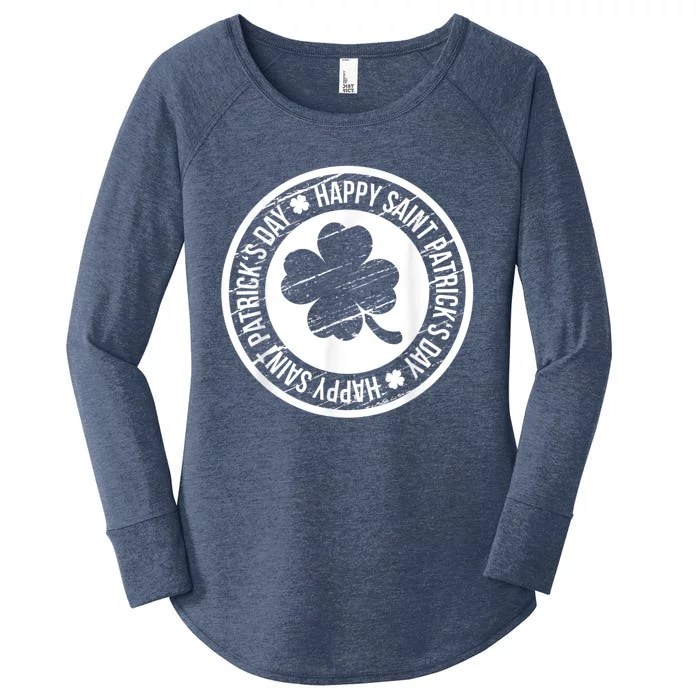 Happy St Patricks Day Irish Holiday Shamrock Women's Perfect Tri Tunic Long Sleeve Shirt