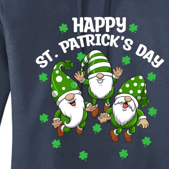 Happy St PatrickS Day Three Gnomes Truck St Patricks Day Women's Pullover Hoodie