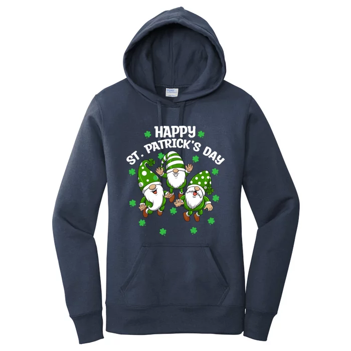 Happy St PatrickS Day Three Gnomes Truck St Patricks Day Women's Pullover Hoodie