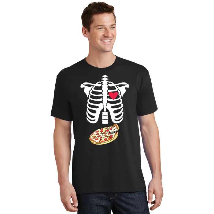 Halloween Skeleton Pregnancy Pizza Xray Dad To Be T-Shirt