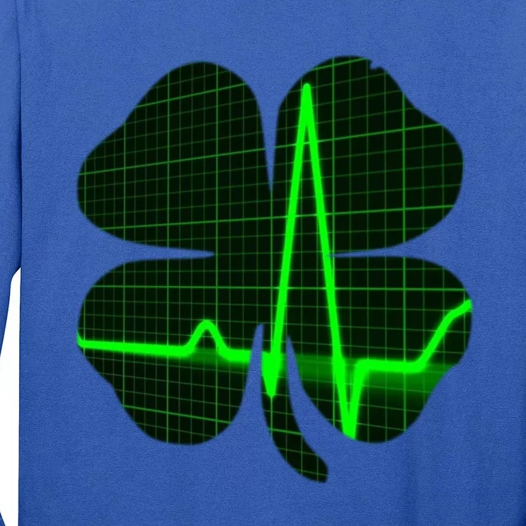 Happy St Patrick's Day Heartbeat Nurses Health Care Workers Gift Tall Long Sleeve T-Shirt