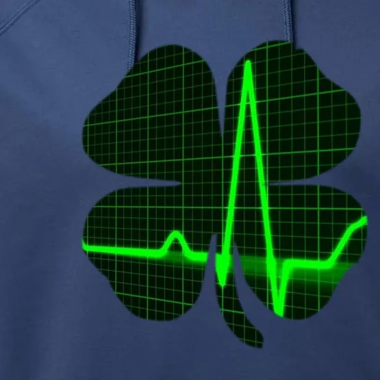 Happy St Patrick's Day Heartbeat Nurses Health Care Workers Gift Performance Fleece Hoodie