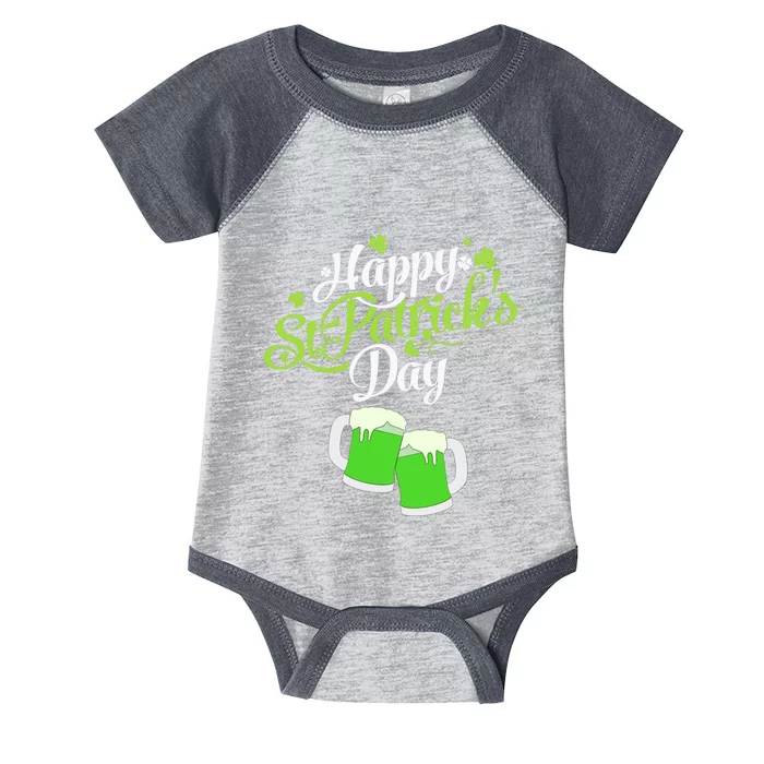 Happy St Patricks Day Green Beer Lucky Shamrock Infant Baby Jersey Bodysuit