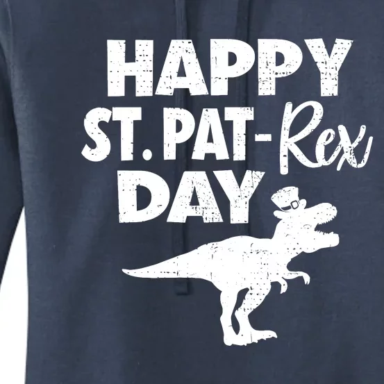 Happy St. Pat Rex Day Dino Funny St Patricks Day Women's Pullover Hoodie