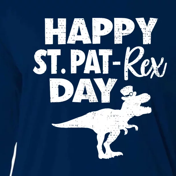 Happy St. Pat Rex Day Dino Funny St Patricks Day Cooling Performance Long Sleeve Crew