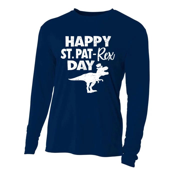 Happy St. Pat Rex Day Dino Funny St Patricks Day Cooling Performance Long Sleeve Crew