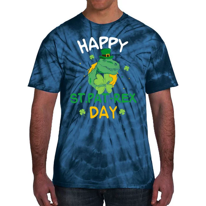 Happy St Pat Rex Day St Patricks Dinosaur Boy Tie-Dye T-Shirt