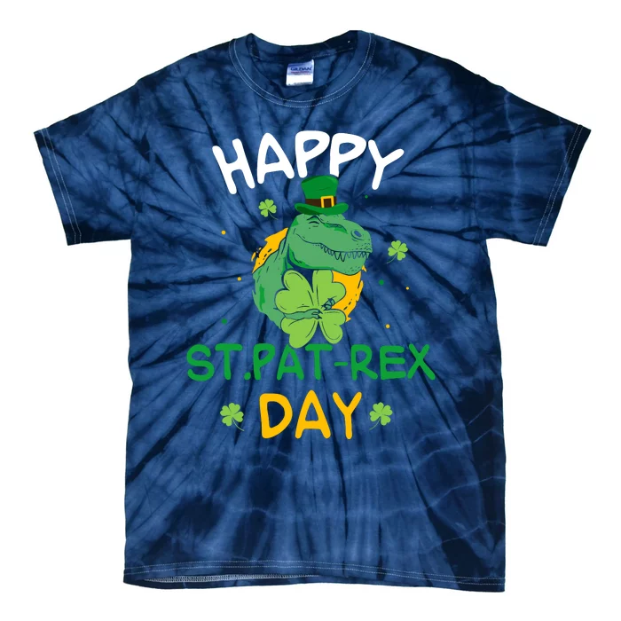 Happy St Pat Rex Day St Patricks Dinosaur Boy Tie-Dye T-Shirt