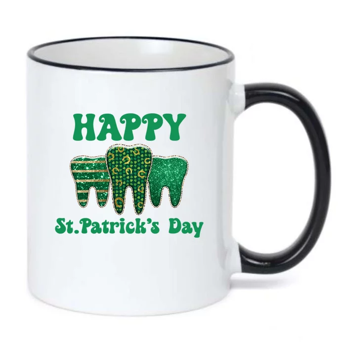 Happy St Patrick's Day Cute Tooth Dentist Meaningful Gift Black Color Changing Mug