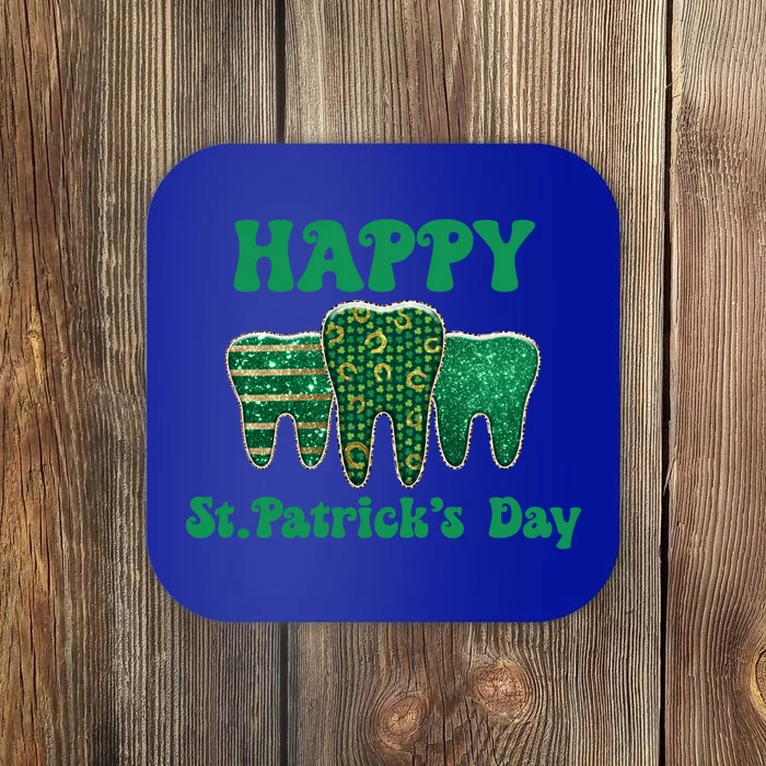 Happy St Patrick's Day Cute Tooth Dentist Meaningful Gift Coaster