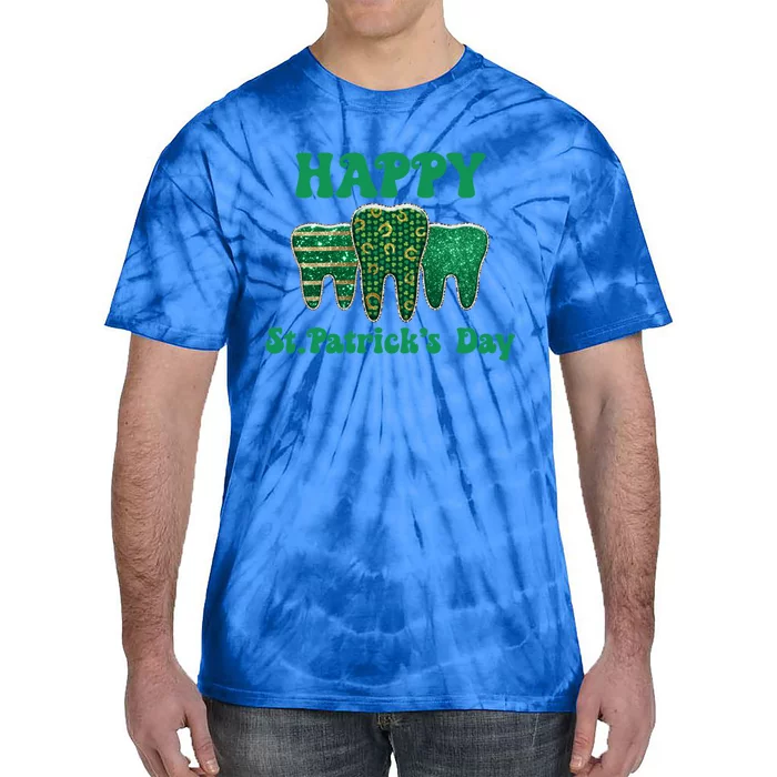 Happy St Patrick's Day Cute Tooth Dentist Meaningful Gift Tie-Dye T-Shirt