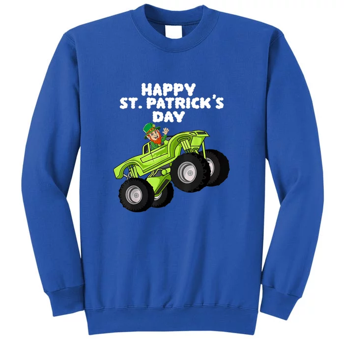 Kids Happy St Patricks Day Leprechaun Monster Truck Sweatshirt