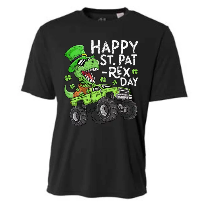 Happy St Patrex St Patricks Day Dinosaur Monster Truck Cooling Performance Crew T-Shirt