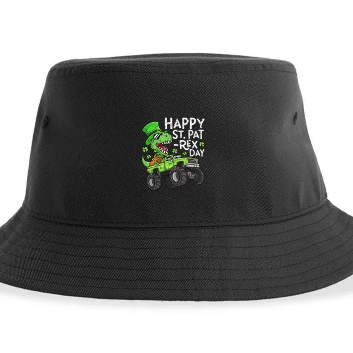 Happy St Patrex St Patricks Day Dinosaur Monster Truck Sustainable Bucket Hat