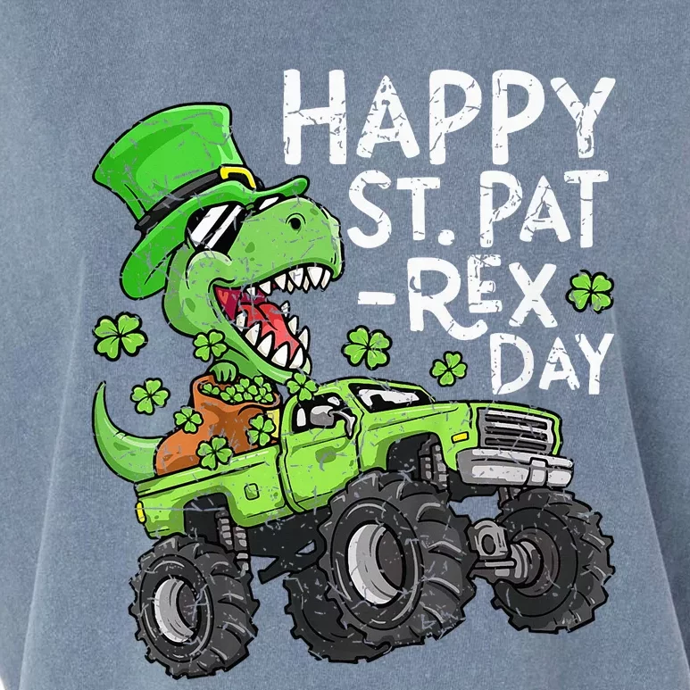 Happy St Patrex St Patricks Day Dinosaur Monster Truck Garment-Dyed Women's Muscle Tee