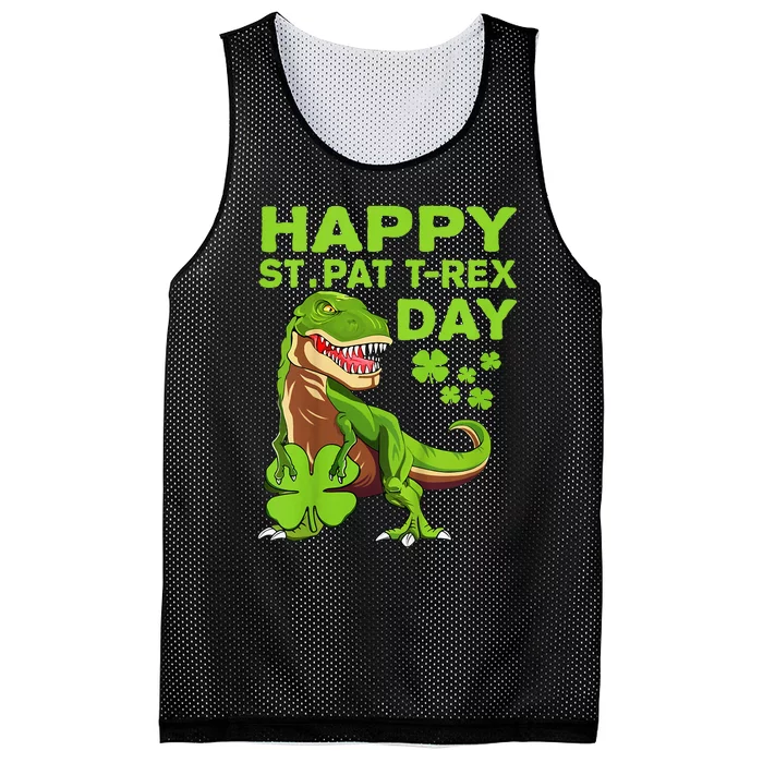 Happy St Pat Trex Day Dino St Patricks Day Gift Mesh Reversible Basketball Jersey Tank