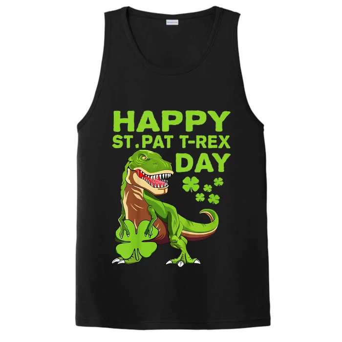 Happy St Pat Trex Day Dino St Patricks Day Gift Performance Tank