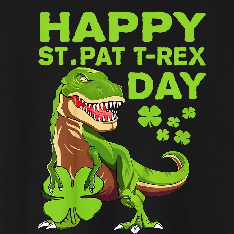 Happy St Pat Trex Day Dino St Patricks Day Gift Women's Crop Top Tee