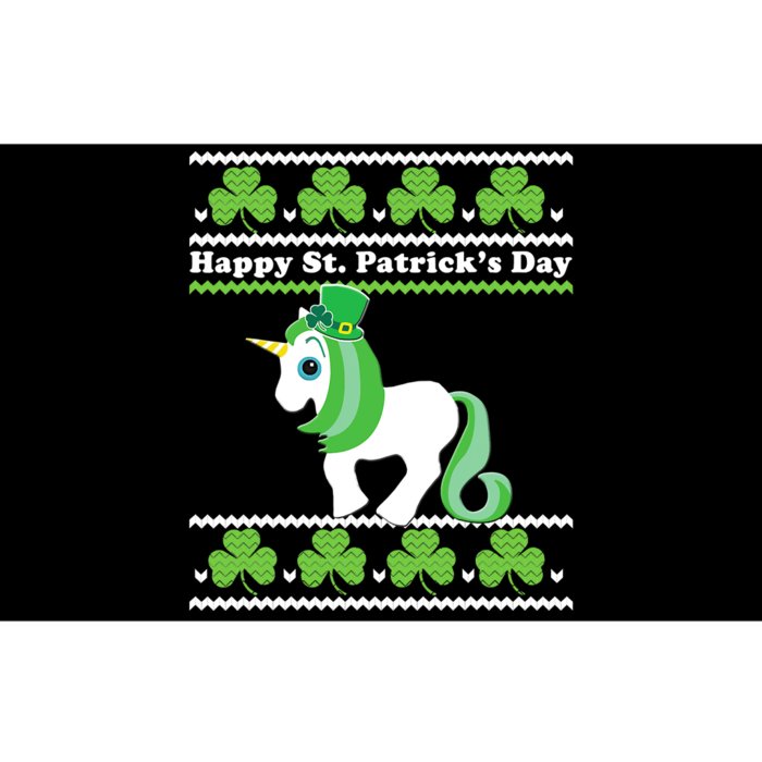 Happy St. Patrick's Day Irish Unicorn Ugly Sweater Bumper Sticker